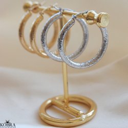 "Manilla" store chunky slv hoops med mnster