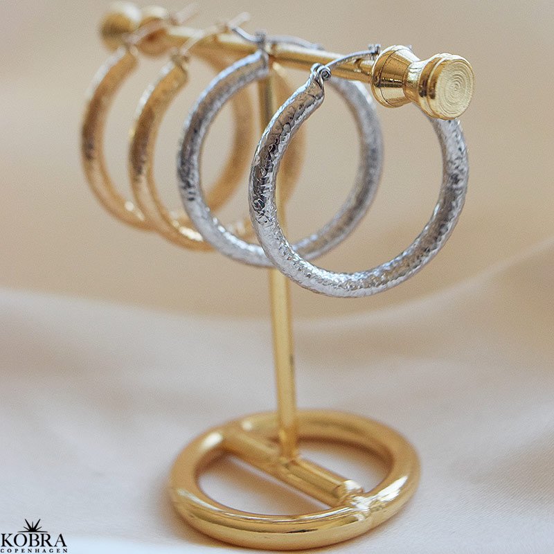 "Manilla" store chunky slv hoops med mnster