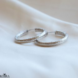 "Manilla" store chunky slv hoops med mnster