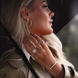 "Moondust" silver ring with moons and stars