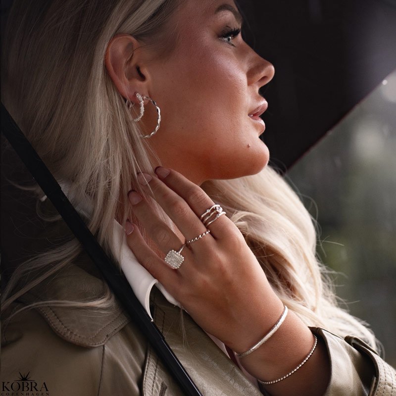 "Moondust" silver ring with moons and stars