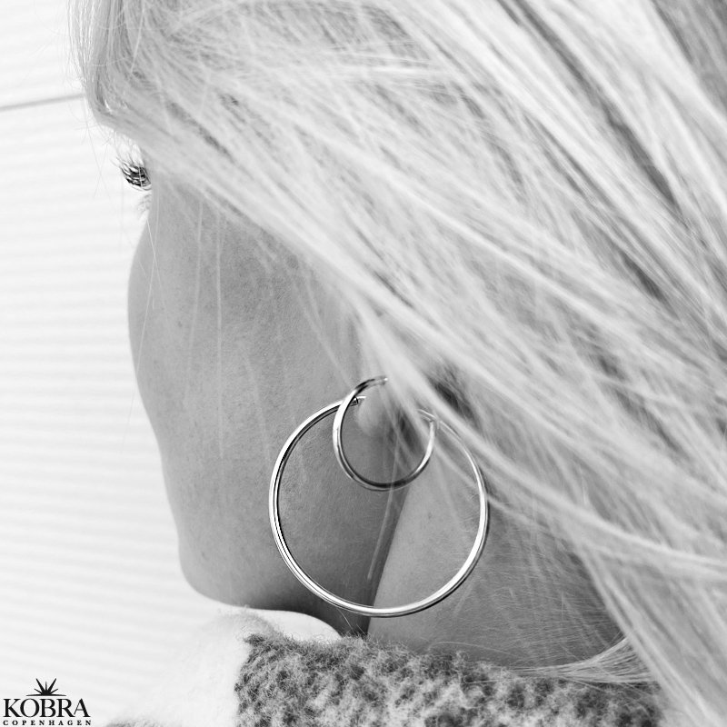 "Cirkeline" silver hoops / creoles (Large)