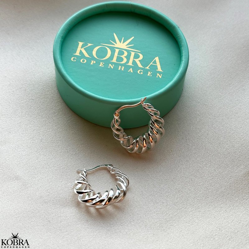 "Spin" store snoet hoops / reringe i slv