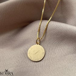 "Story" rund guld halskæde med din personlige gravering