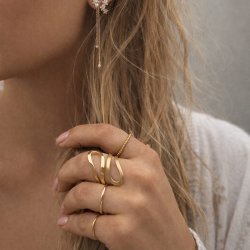 "Stroke" stor guldring i vacker design