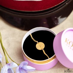 Studenterarmbnd i guld med 2 mm. panzerkde