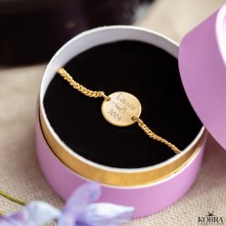 Studenterarmbnd i guld med 2 mm. panzerkde