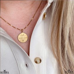 Studenter halsk�de med krydsgravering i guld