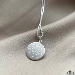 Studenter halskde med krydsgravering slv