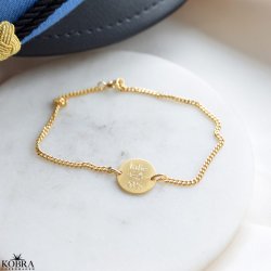 Studenterarmbnd i guld med 2 mm. panzerkde