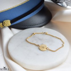 Studenterarmbnd i guld med 2 mm. panzerkde