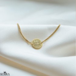 Studenterarmbnd i guld med 2 mm. panzerkde