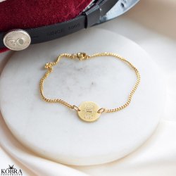 Studenterarmbnd i guld med 2 mm. panzerkde