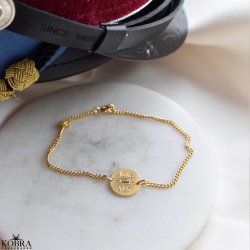 Studenterarmbnd i guld med 2 mm. panzerkde