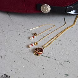 "Elina" guld retrde til Studenten med rde og hvide perler