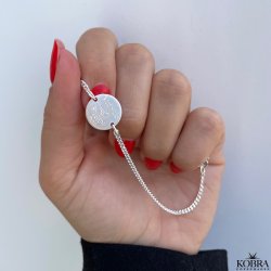 Studenterarmb�nd med panzerk�de i sterling s�lv