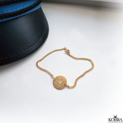 Studenterarmbnd i guld med 2 mm. panzerkde
