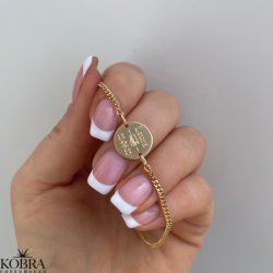 Studenterarmbnd i guld med 2 mm. panzerkde