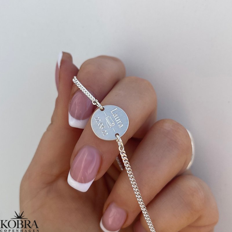 Studenterarmb�nd med panzerk�de i sterling s�lv