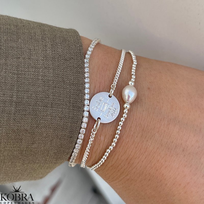 Studenterarmb�nd med panzerk�de i sterling s�lv