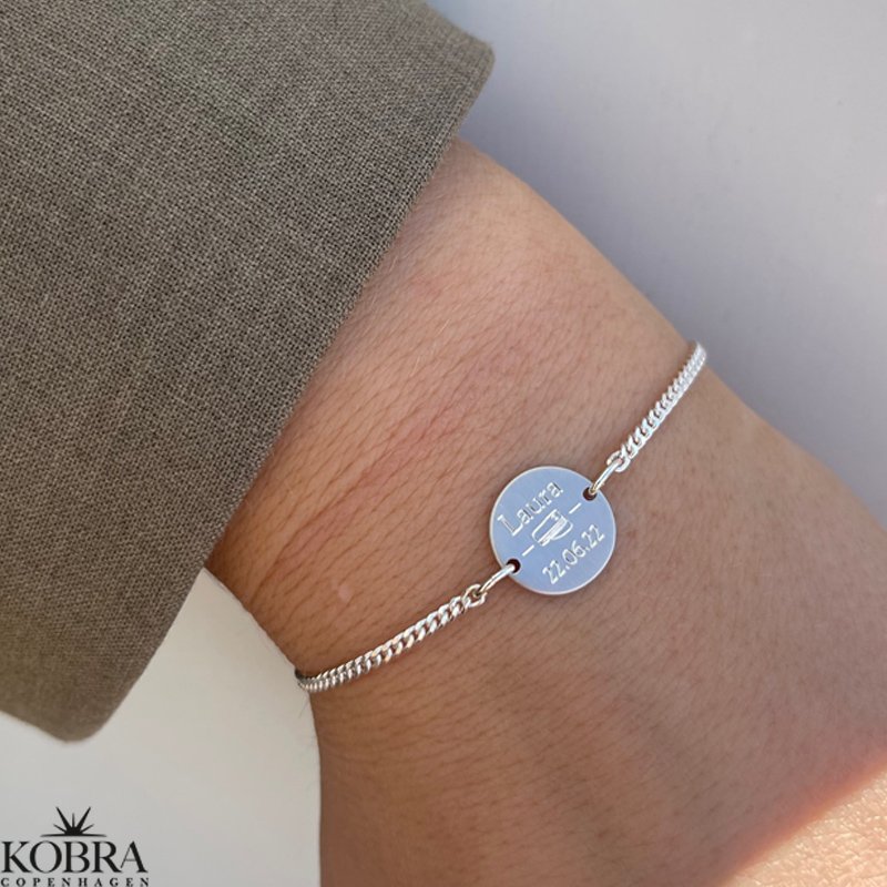 Studenterarmb�nd med panzerk�de i sterling s�lv