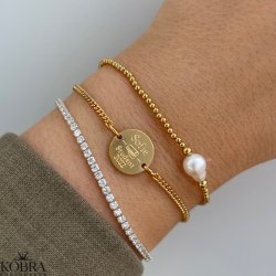 Studenterarmbnd i guld med 2 mm. panzerkde