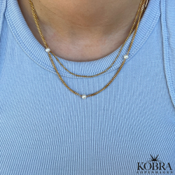 "Monroe" guld perlehalskde