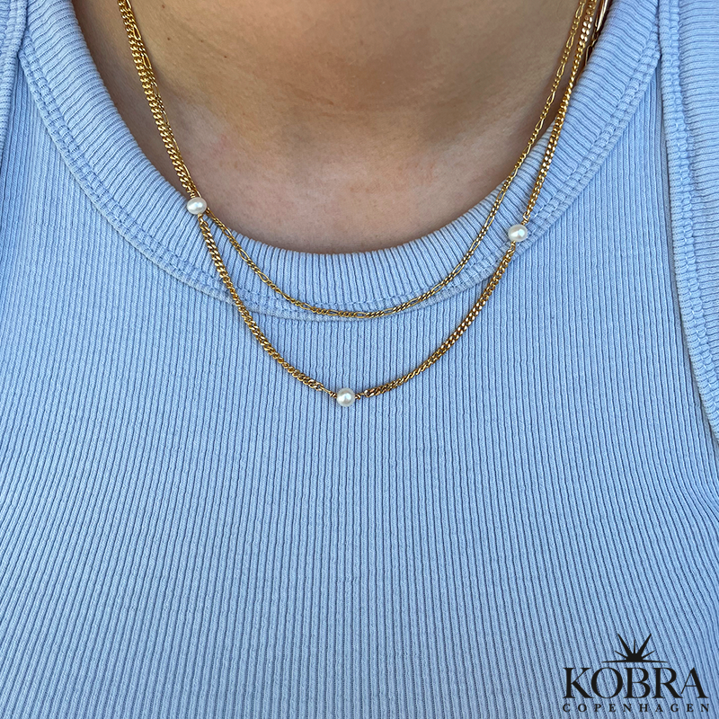 "Monroe" guld perlehalskde