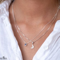 "Moon" simpel hammered silver moon necklace