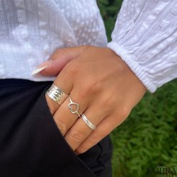 "Hattie" hammerslet 3i1 slv ring