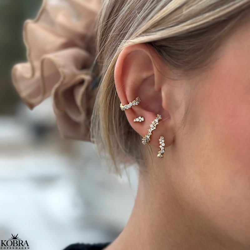 "Mikami" unique gold earrings with stones