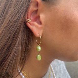 "Sugar" forgyldte reringe med grnne ferskvandsperler