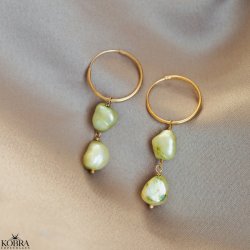 "Sugar" forgyldte reringe med grnne ferskvandsperler