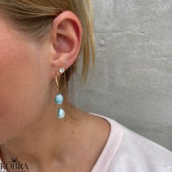 "Sugar" gold-plated earrings with blue freshwater pearls