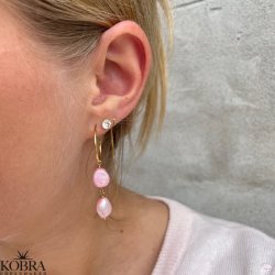 "Sugar" forgyldte reringe med lyserde ferksvandsperler