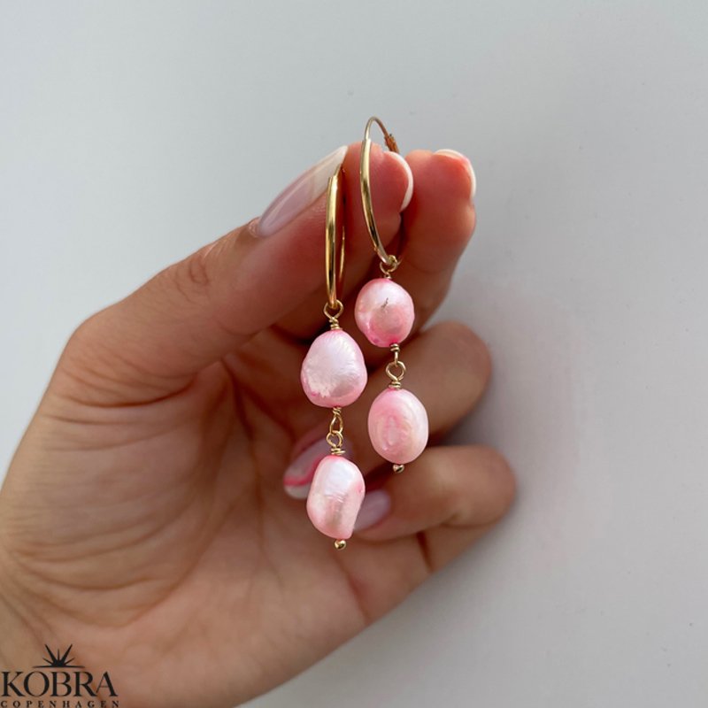 "Sugar" forgyldte reringe med lyserde ferksvandsperler