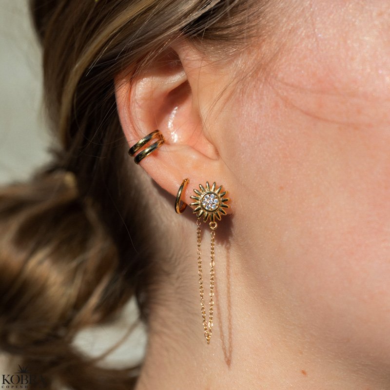 "Sunflower" 14 karat forgyldte reringe 