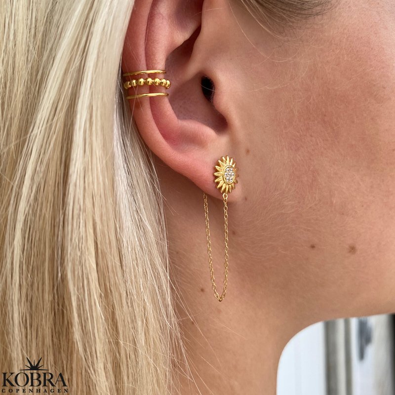 "Sunflower" 14 karat forgyldte reringe 