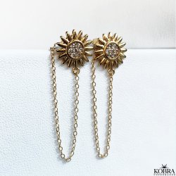 "Sunflower" 14 karat forgyldte reringe 