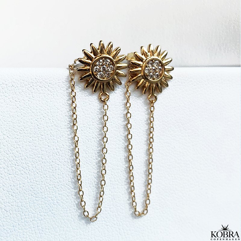 "Sunflower" 14 karat forgyldte reringe 