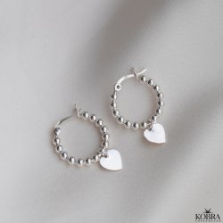 "Sweetie" hjerte reringe med kugler i slv