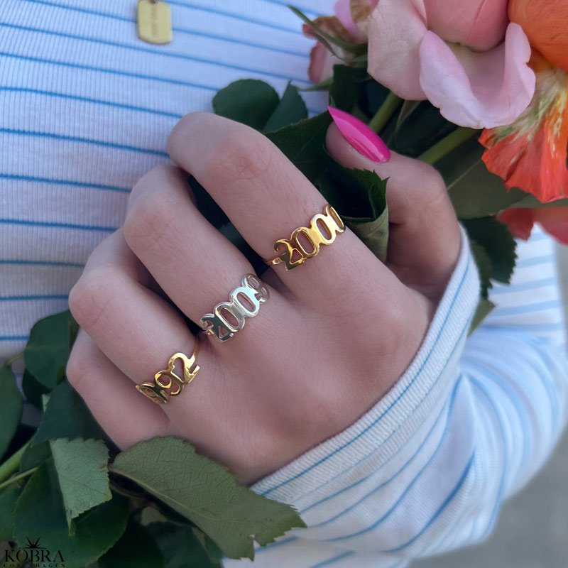 "Soho" handmade YOUR number ring in gold