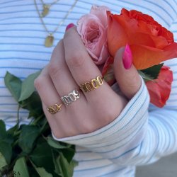 "Soho" handmade YOUR number ring in gold