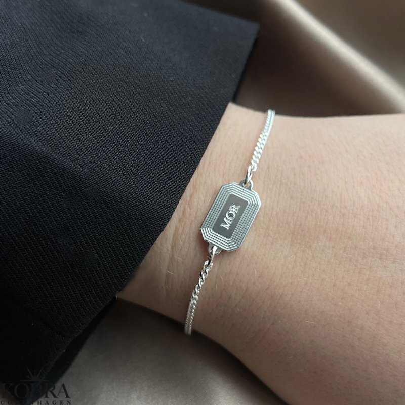 "Tarot" panzerkde armbnd i slv med personlig gravering