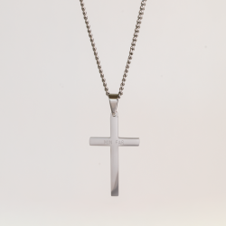 "Promise" cross necklace in steel with engraving