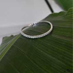 "Honey" Tennis armbnd i sterling slv med hvide sten