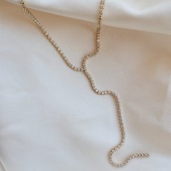 "Ivy" 18k forgyldt Tennis Drop Y halsk�de