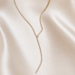 "Ivy" 18k forgyldt Tennis Drop Y halsk�de