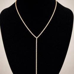 "Ivy" 18k forgyldt Tennis Drop Y halsk�de
