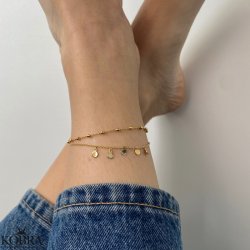 "Tessa" 18 karat forgyldt 2i1 ankelkde 